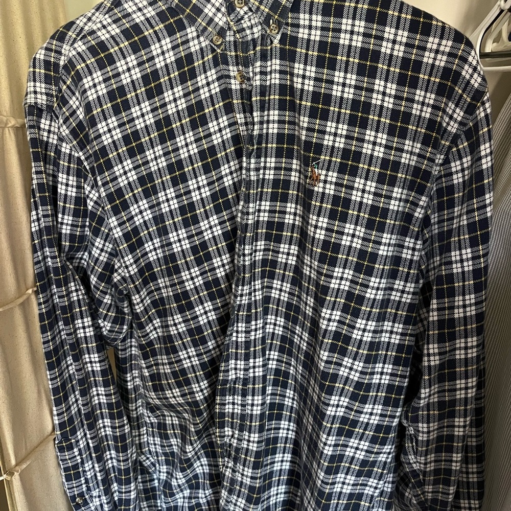 Ralph Lauren Blue and White Checkered Shirt